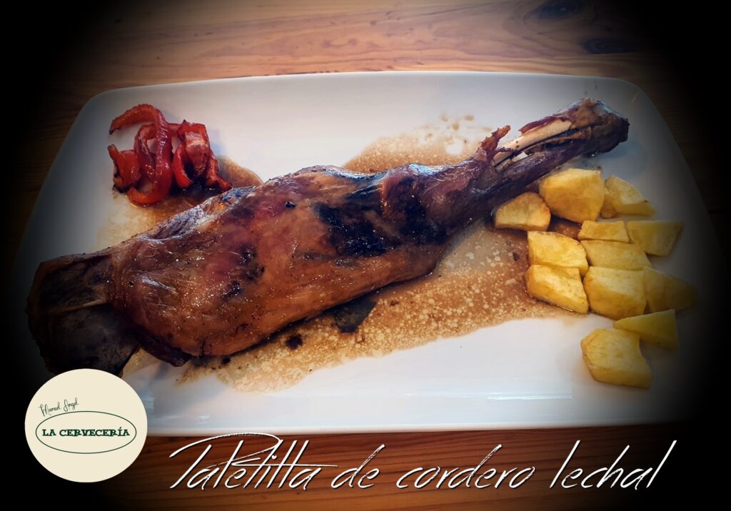 Plato y ambiente de La Cerveceria Badajoz